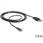 USB-kaapeli DeLOCK USB 2.0-A - USB micro-B 1,5 m