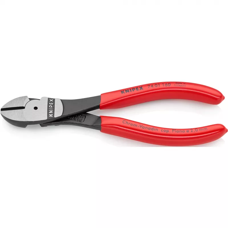 Sivuleikkurit Knipex 74 01 160, kromi-vanadiiniteräs, muovikahva