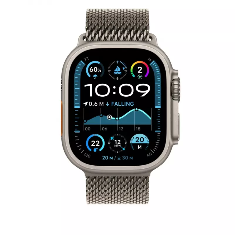 Apple 49mm Natural Titanium Milanese Loop Medium titaani
