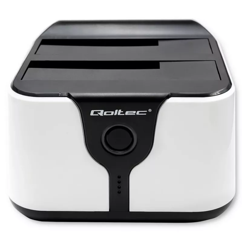 Qoltec 50309 HDD SSD 2.5 3.5 telakointiasema | SATA III | USB 3.0 | Super Speed 5 Gb/s | kloonaustoiminnolla