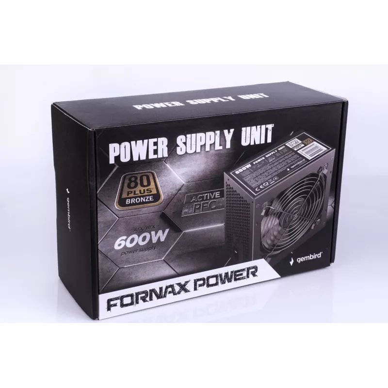 Virtalähde ATX 80+Bronze 600W aktiivinen PFC, 12 cm tuuletin