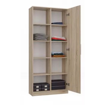 Toimiston kirjahylly Top e shop RD-80 SONOMA KPL, tammiviimeistely, 10 hyllytasoa, 800×300×1820 mm, lastulevyrunko