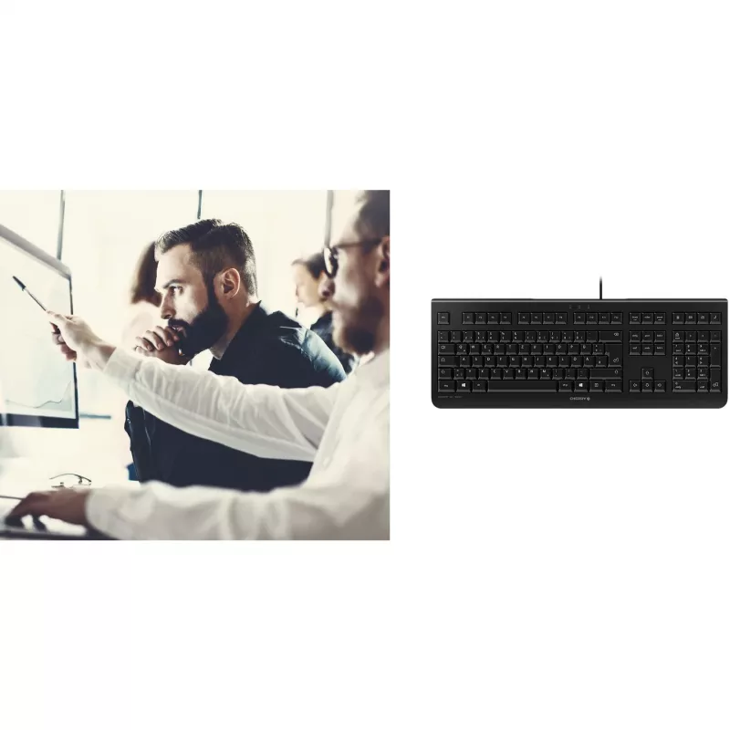 CHERRY KC 1000 näppäimistö toimisto USB QWERTY espanja musta