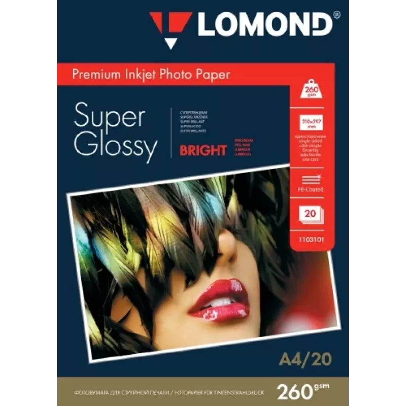 Valokuvapaperi Lomond Premium 260 g/m² A4 Super Glossy, 20 arkkia