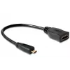 HDMI-kaapeli DeLOCK 65391 0,23m tyyppi A - tyyppi D musta