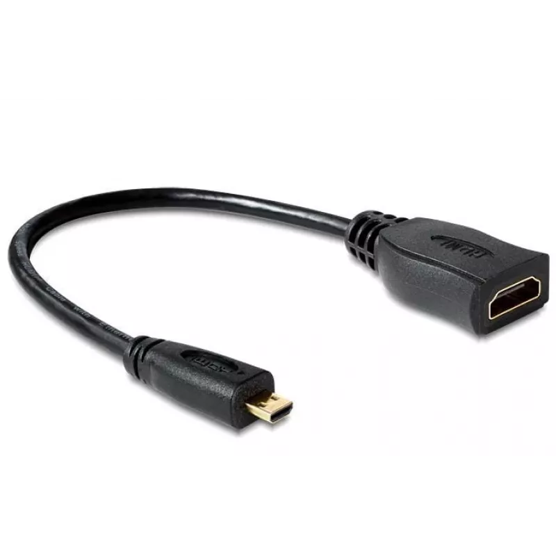 HDMI-kaapeli DeLOCK 65391 0,23m tyyppi A - tyyppi D musta