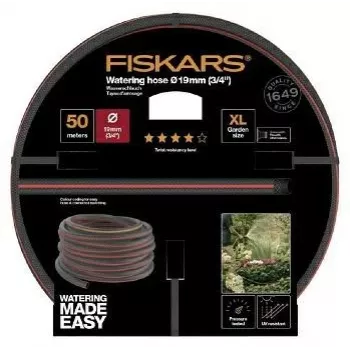 Puutarhaletku Fiskars 1027111 50 m maanpäällinen musta punainen
