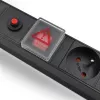 Qoltec 53996 pistorasialista RACK 19 | 1U | 16A | PDU | 8xFRANZÖSISCH | 2m