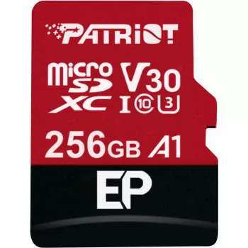 MicroSDXC-muistikortti PATRIOT PEF256GEP31MCX 256 GB Class 10 U3 V30 luku 100 MB/s kirjoitus 80 MB/s SD-sovittimella
