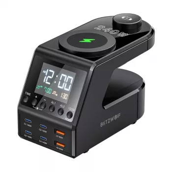 Herätyskello BlitzWolf BW-FW10, 2×USB-A- ja 4×USB-C-portit