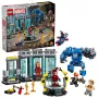 LEGO Marvel Iron Man -laboratorio ja asevarasto 76315 leikkisetti – 384 osaa, 5 minifiguuria, esittelyalue