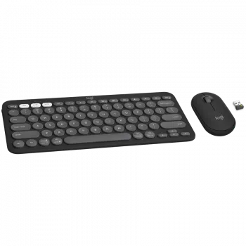 Logitech Pebble 2 Combo näppäimistö hiiri sisältyy RF Wireless + Bluetooth QWERTY tanska - suomi - norja - ruotsi grafiitti (920-012257)