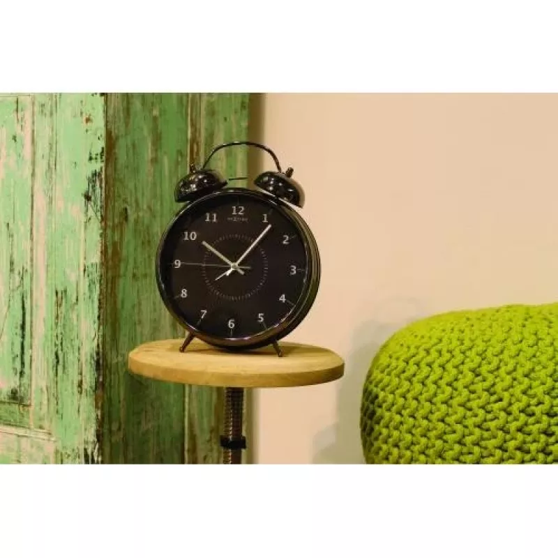 NeXtime kello 5113zw Wake Up -herätyskello, 23x30, musta/turkoosi