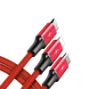 UNITEK C4049RD USB-kaapeli 1,2 m USB A USB C/Micro-USB B/Lightning punainen