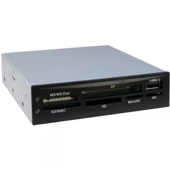 Inter-Tech Nitrox Multi Card Reader CI-02 - kortinlukija - 8,9 cm (3,5 tuumaa) (CF I, CF II, MS, MS PRO, Microdrive, MMC, SD, MS Duo, xD, MS PRO Duo, TransFlash, microSD, SDHC, MS Micro)