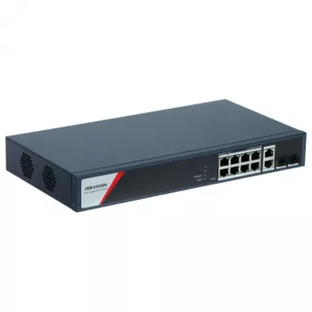 Hikvision DS-3E1512HP-SI-8P2T2F verkkokytkin hallittava Gigabit Ethernet (10/100/1000) Power over Ethernet (PoE) sininen