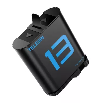 Telesin vara-akku GoPro Hero 13:lle — ladattava Li-Ion-akku, yhteensopiva Hero 13:n kanssa