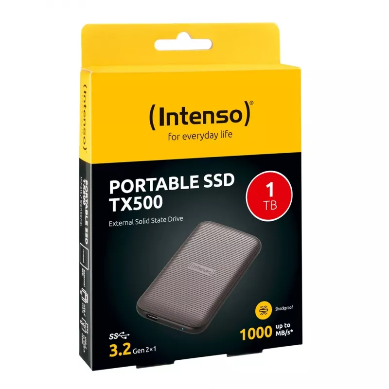 SSD-kiintolevy Intenso 1 TB ulkoinen USB Type-C 3.2 Gen 2 ruskea