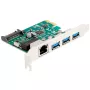 DeLOCK PCI Express x1 -laajennuskortti, 3 x USB 5 Gbps Type-A, 1 x Gigabit LAN