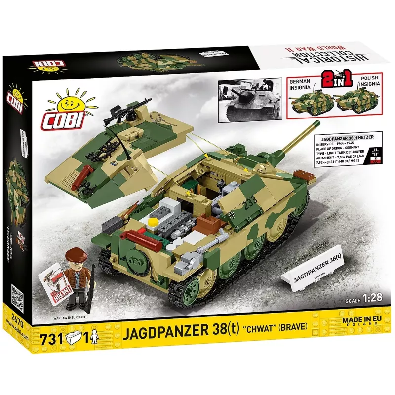 Cobi Blocks Jagdpanzer 38t Brave rakennussarja, 731 osaa