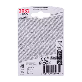 ENERGIZER BATTERY SPECIALIZED CR2032, 4 kpl, 3V, ECO