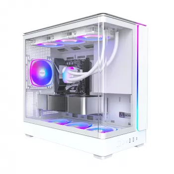 PC-kotelo Montech KING 15 PRO valkoinen — Micro ATX / Mini-ITX, Midi Tower