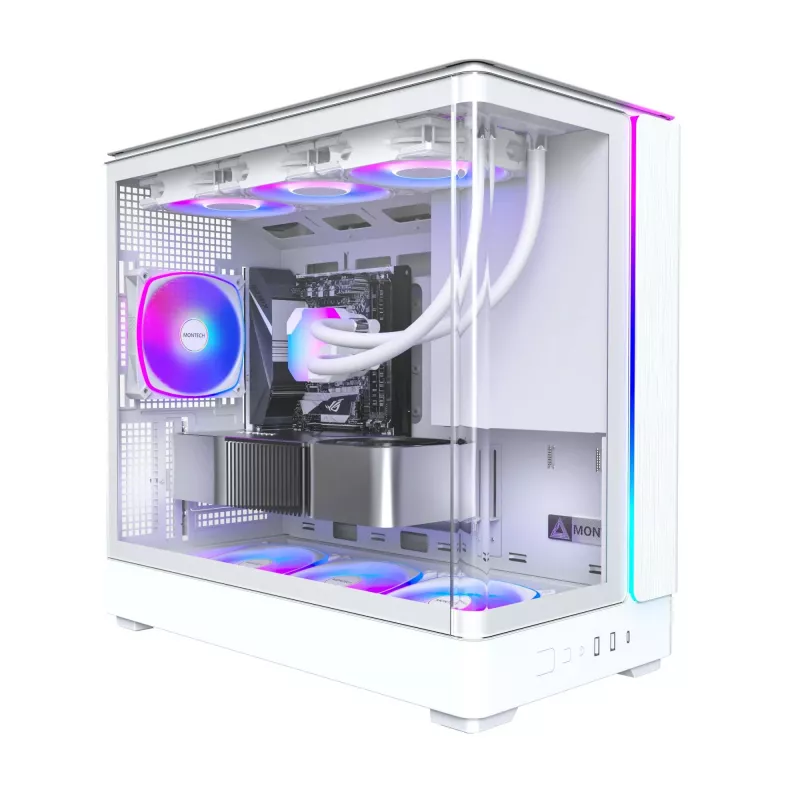 PC-kotelo Montech KING 15 PRO valkoinen — Micro ATX / Mini-ITX, Midi Tower