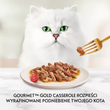 Märkäruoka kissoille Gourmet (Purina) Gold 85 g – aikuisille, nauta & kana