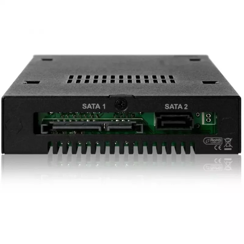 ICY DOCK - ToughArmor - MB992SK-B - SATA - sovitin - 2x 2,5 inch > 3,5 inch - SATA 6 Gbit/s - turvalukko - metalli - LED - enintään 9,5 mm korkeus