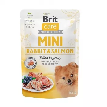 Koirien märkäruoka Brit Mini kanini & lohi 85 g — BRIT Care viljaton, gluteeniton, aikuiset koirat pienet rodut