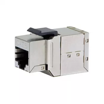 Suojattu Cat6 Keystone -inline-liitin 8 kpl:n sarja, EQUIP — matala rakenne, RJ-45, 17×35,5×24,4 mm, hopea