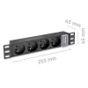 Qoltec alumiininen PDU 10'' RACK | 1U | 16A | 4xFRANZÖSISCH | 1,8m