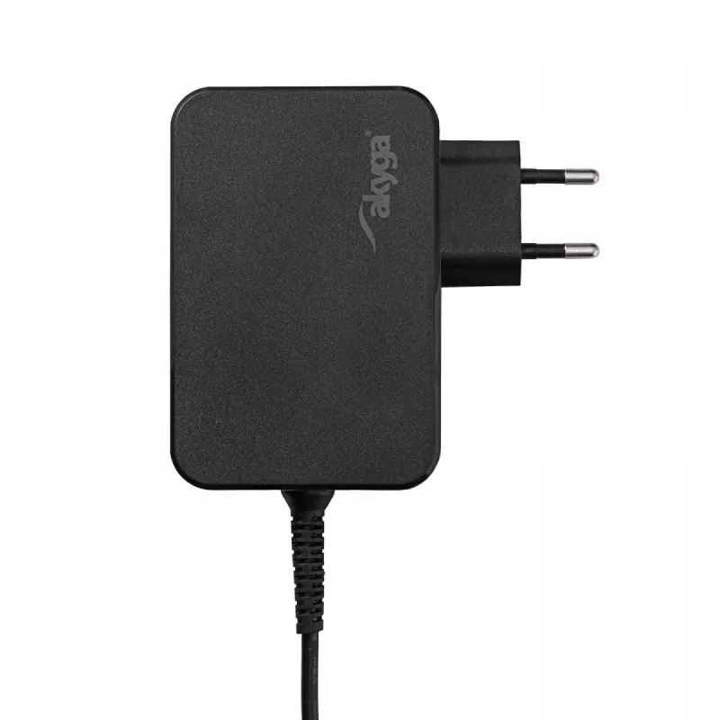 Akyga AK-ND-81 USB-C GaN kannettavan virtalähde 65 W, PD 3.0, 5–20 V, 1,8 m kaapeli, musta