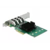 DeLOCK PCI Express x4 -kortti 4 x ulkoinen USB 3.0 Quad Channel - Low Profile -muototekijä