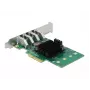DeLOCK PCI Express x4 -kortti 4 x ulkoinen USB 3.0 Quad Channel - Low Profile -muototekijä