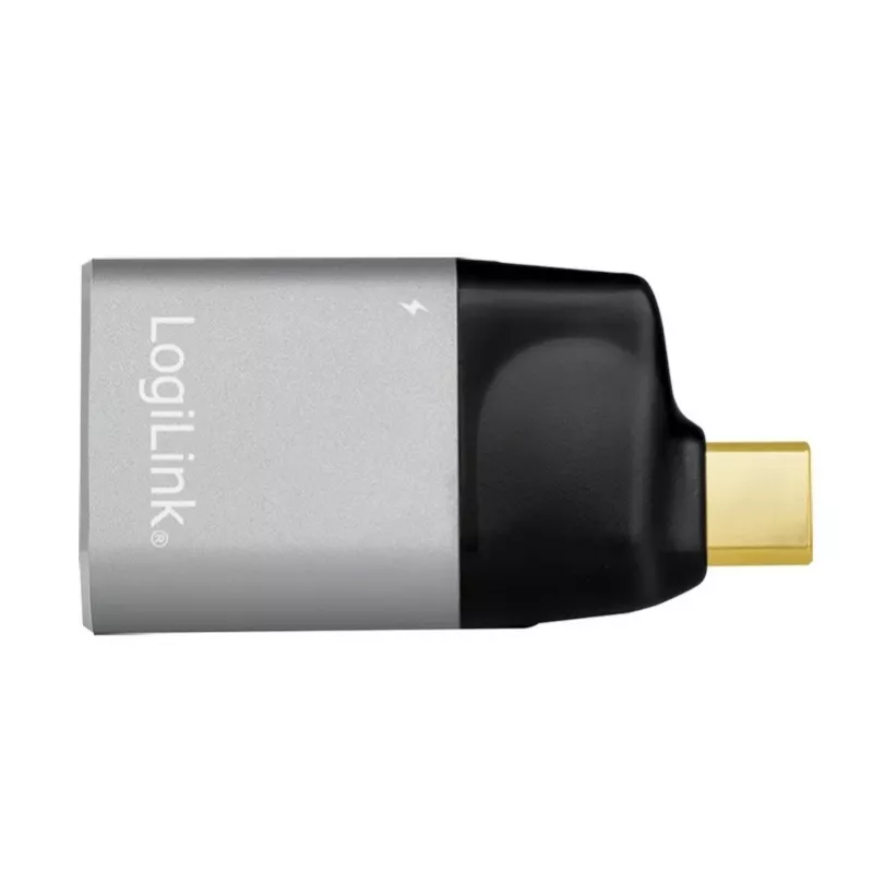 LogiLink USB 3.2 Gen2 Type-C -adapteri C/M - HDMI-A USB-C 4K PD alumiini musta/harmaa