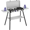 Camping Kitchen 2 Multi Cook Plus, kaasukeitin harmaa, 2 keittovyöhykettä 2x 1,8 kW + grillilevy 0,9 kW, malli 2025