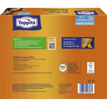 Toppits leivinpaperi kiertoilmakypsentimelle (12x20 cm)