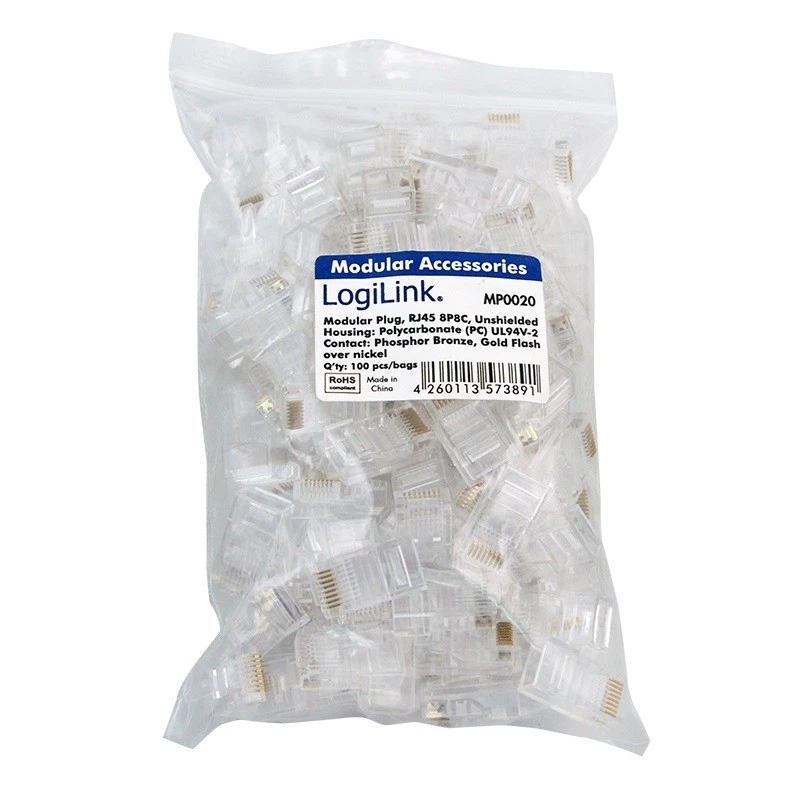 RJ45-liitin LogiLink MP0020 läpinäkyvä