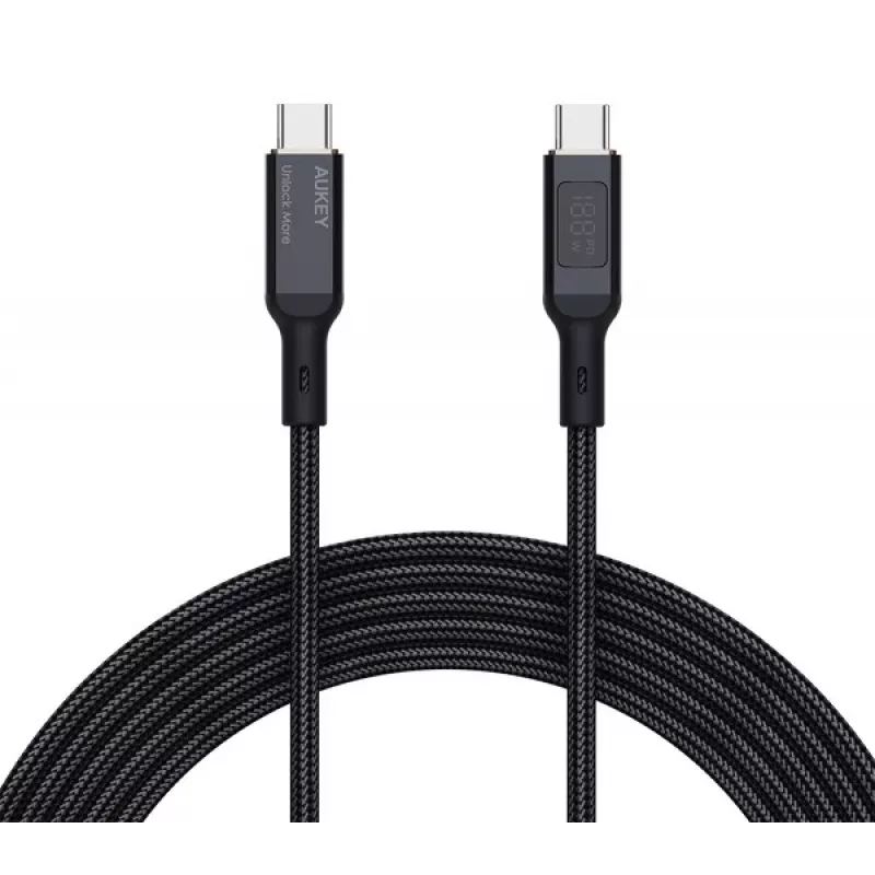AUKEY CB-MCC102 USB-kaapeli 1,8 m USB-C musta 480 Gbit/s