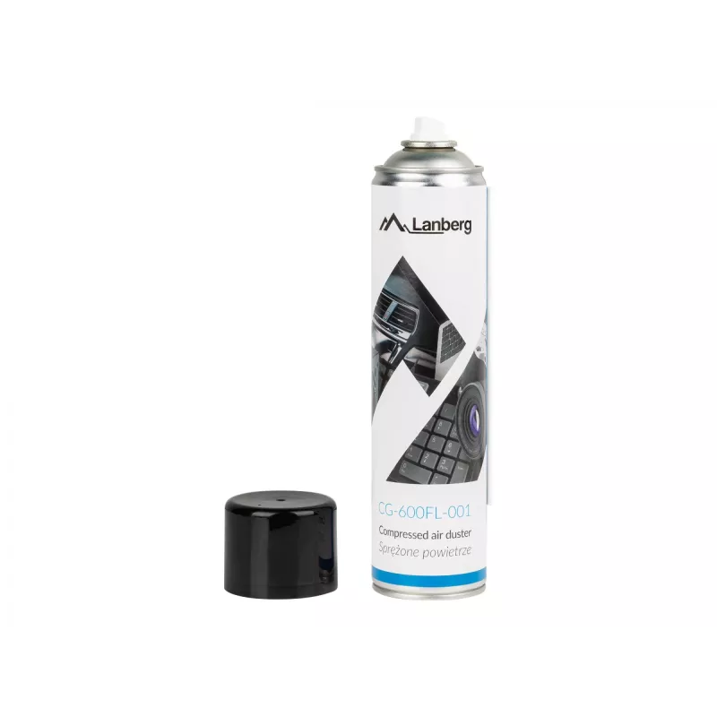 Paineilmasuihke LANBERG CG-600FL-001 — 600 ml, PC:n puhdistukseen, musta/sininen/valkoinen