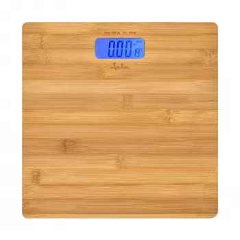 Jata HBAS1489 elektroninen kylpyhuonevaaka, 180 kg, 100 g jaotus, puristettu bambualusta, LCD-näyttö