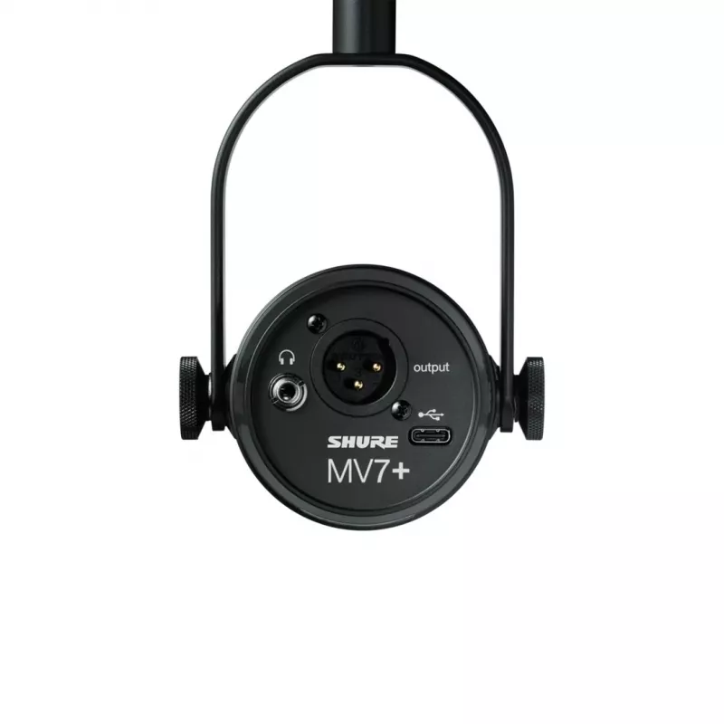 Shure MV7+-K-BNDL - puhe-/laulumikrofoni XLR/USB-C-liitännällä, musta + pöytäteline GATOR