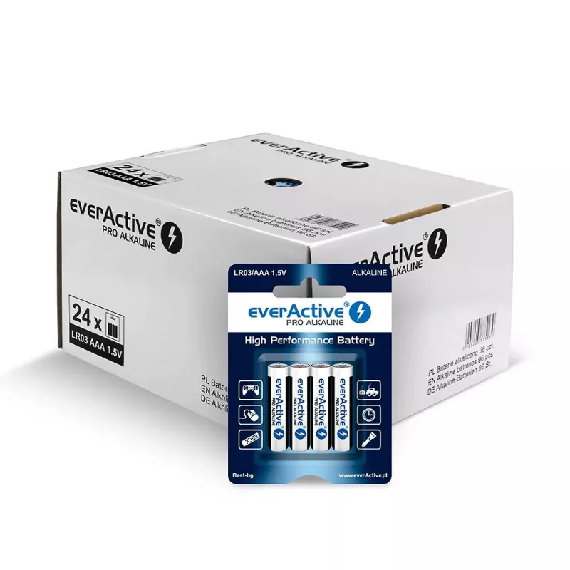 Alkaliparistot everActive AAA LR034BLPADIS – 96 kpl:n pakkaus
