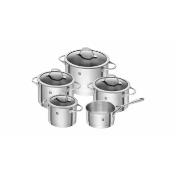 ZWILLING Essence 5-osainen ruostumattoman teräksen keittosarja lasikansilla