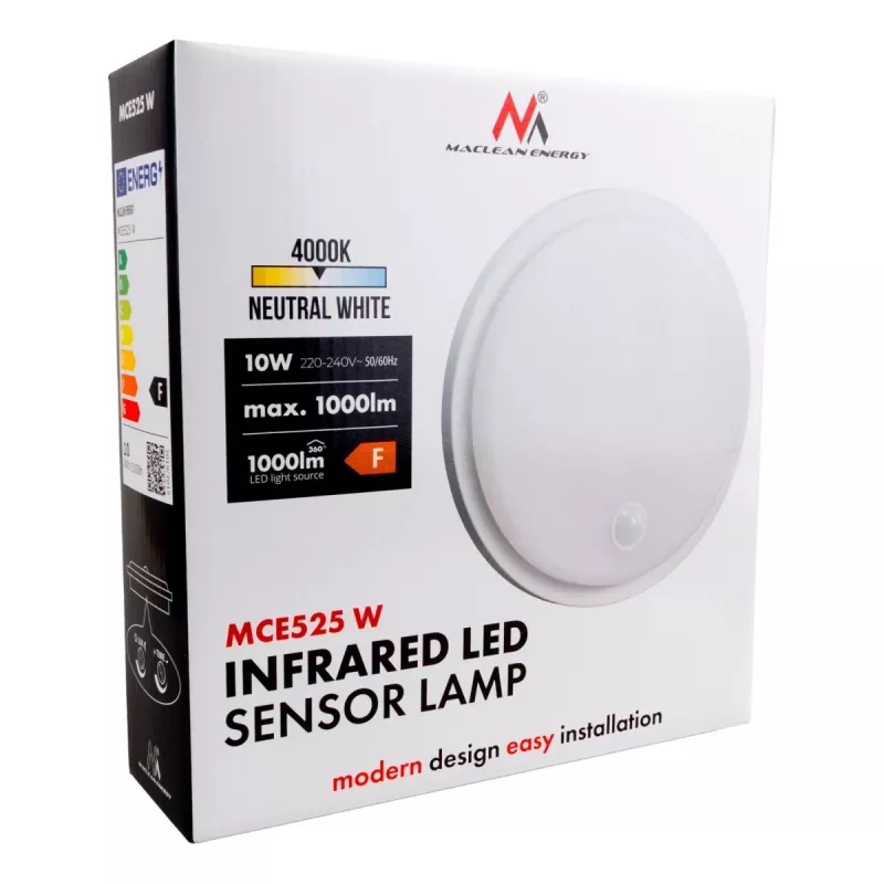 LED-valaisin PIR-tunnistimella MACLEAN MCE525 W — LED-ulkovalaisin liiketunnistimella