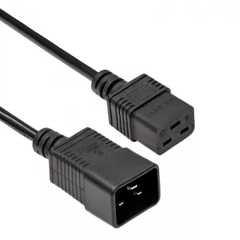 Akyga AK-UP-03 palvelimen jatkokaapeli IEC C20 - C19, 1,8 m, musta