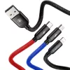 BASEUS Colorfone CAMLT-BSY01 USB-kaapeli 1,2 m USB A 3 x USB C musta, punainen, sininen