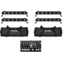 EUROLITE LED bar -setti 4x LED BAR-6 QCL RGBW 2 pehmeällä laukulla ja ohjaimella