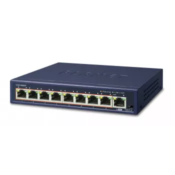 PLANET GSD-908HP - kytkin - 8 x 10/100/1000 (PoE+) + 1 x 10/100/1000 (Uplink) - pöytämalli - PoE+ (GSD-908HP)
